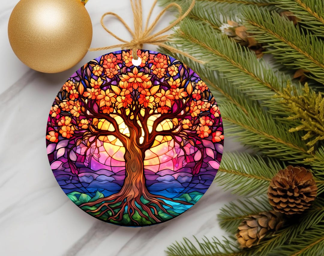 Stained Glass Tree of Life Ornament, Gift for Tree, Holiday Decor ...