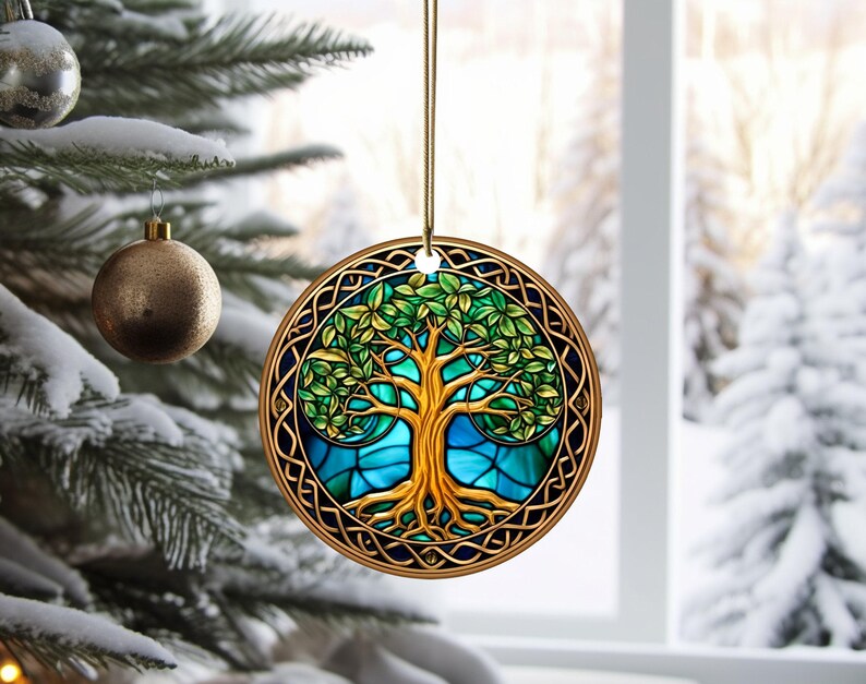 Stained Glass Tree of Life Ornament, Gift for Tree, Holiday Decor ...