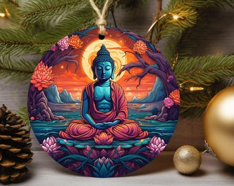 Uniek boeddha-kerstornament, vredig boeddha-vakantiedecor, kerstboomornament, rustig vakantiedecor