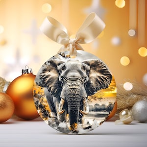 Glass Ornaments - Vintage Glass Elephant Christmas Ornament for Animal Lovers, Holiday Decor, Xmas Tree Decoration, Festive Gift, Ornamental