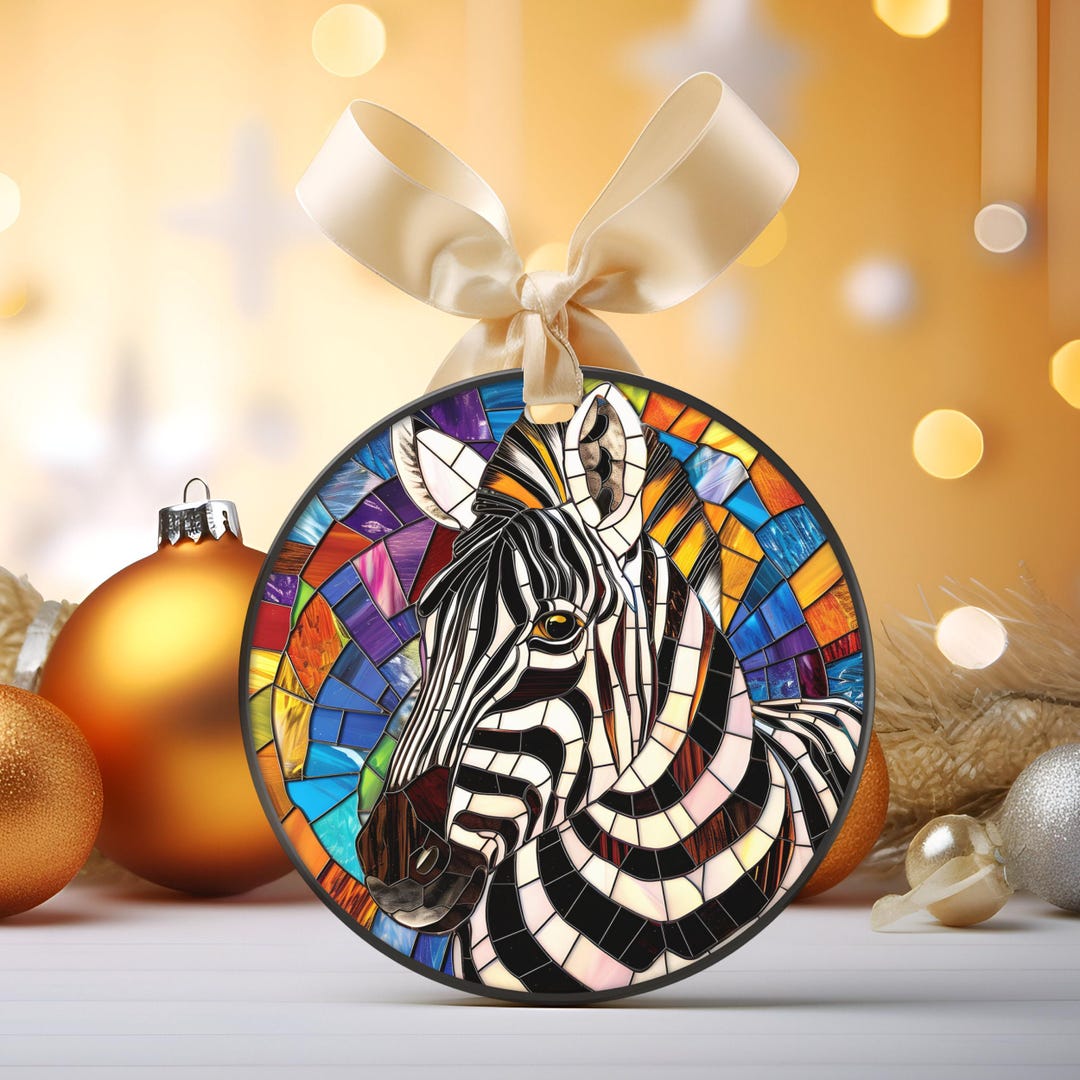 Stained Glass Zebra Christmas Ornament, Kids Ornament Christmas ...