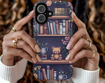 Bookish iPhone 16 Floral Case, Literary Phone Case, Floral Book Lover Case, Cute iPhone 16 Cover, Bookish Gifts, Reading Lover Accessory