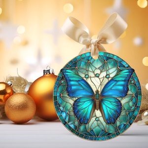 Stained Glass Butterfly Ornament, Stained Glass Look Design, Cute Butterfly, Christmas Keepsake, Christmas Decor, Real Glass Ornament