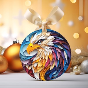 Glass Ornaments, Eagle Christmas Ornament, Bird Lovers Gift, Holiday Decor, Unique Christmas Decoration