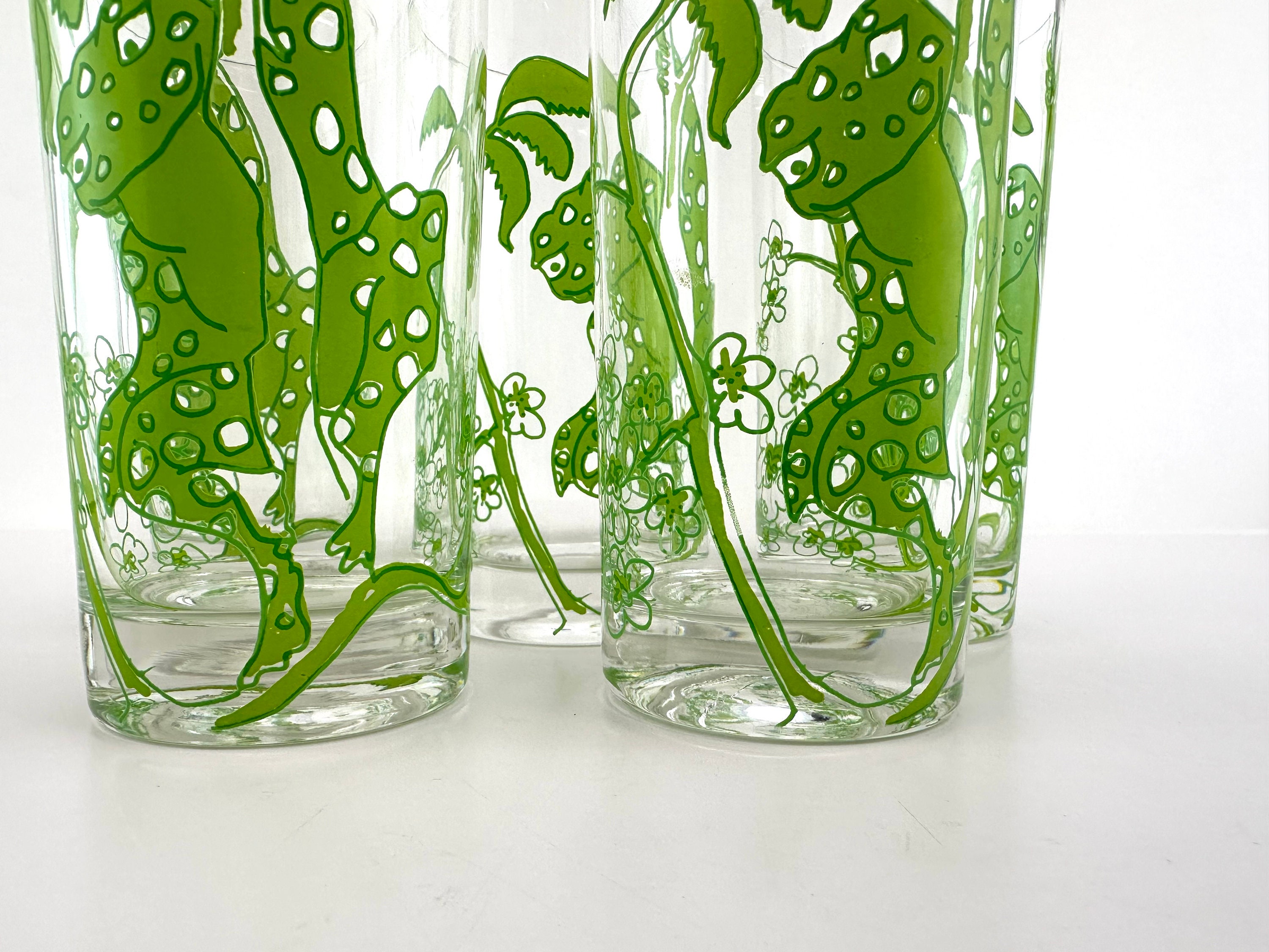 EOTECH Thermochromic Mug 緑色 Vintage 1960's MCM Retro Electric Green Frog Tumblers, Set