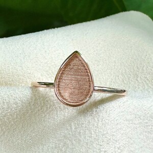 Solid Gold Teardrop Breastmilk Ring Setting Breast Milk Jewelry Breastmilk Ring Blank Bezel Cup Keepsake jewelry DIY Breast Milk Ring