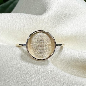 10k/14/18k Solid Gold Round Breastmilk Ring Setting, Breast Milk Jewelry DIY Keepsake | Blank Bezel Cup for Custom Breastmilk Ash Hair Rings