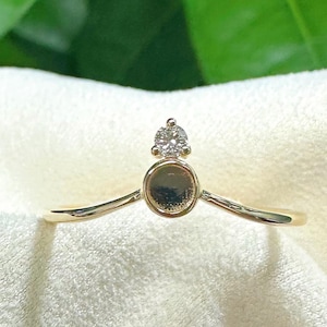 Solid Gold Breastmilk Ring Setting - 10k 14k 18k Bezel Band Keepsake Jewelry for Ashes, Hair & Resin - Customizable Blank Ring