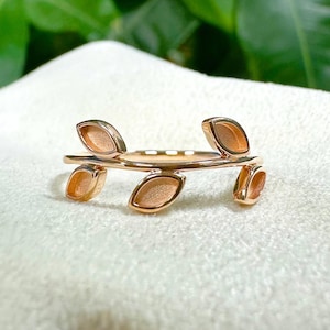 Solid Gold Breastmilk Leaf Ring Settings, Breastmilk Jewelry, Ash Cremation Band Gold Ring Setting for Resin, Marquise Bezel Ring Settings