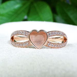 925 Sterling Breastmilk Ring Settings, Heart Bezel Band, DIY Keepsake Jewelry, Breastmilk Jewelry Resin, Pet Hair Ring Gift for wife/new mom