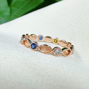 925 Silver Full Band Marquise Breastmilk Ring Setting |Stackable Birthstones Ring | Ashes Hair Resin Keepsake Ring US 3-16 Full & Half Sizes