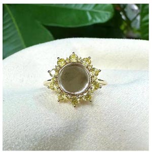 Solid Gold Round Breastmilk Ring Settings | DIY Halo Band, Vintage Cremation Keepsake Jewelry, Resin Ash Ring
