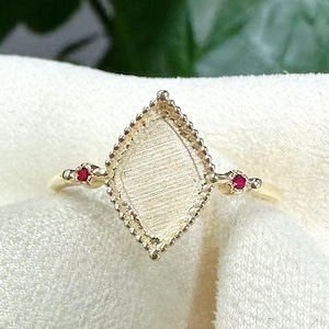 Solid Gold Diamond Shape Breastmilk Ring settings DIY Breastmilk Jewelry  Resin Ash Hair Ring, Bezel Ring Gold, Customizable birthstone band