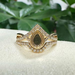 Solid Gold Teardrop Bezel Infinity Breastmilk Ring set DIY breastmilk Jewelry Multiple Color Birthstone Ring  Bezel Eternity Birthstone Ring
