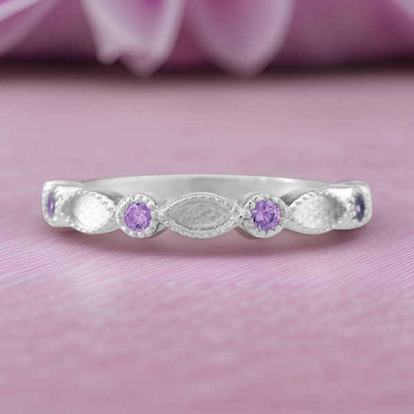 Half Band Multi-Stone Breast Milk Ring Setting DIY Stackable Ring 925 Sterling Silver Marquise Bezel Band Colorful Birthstone Ring