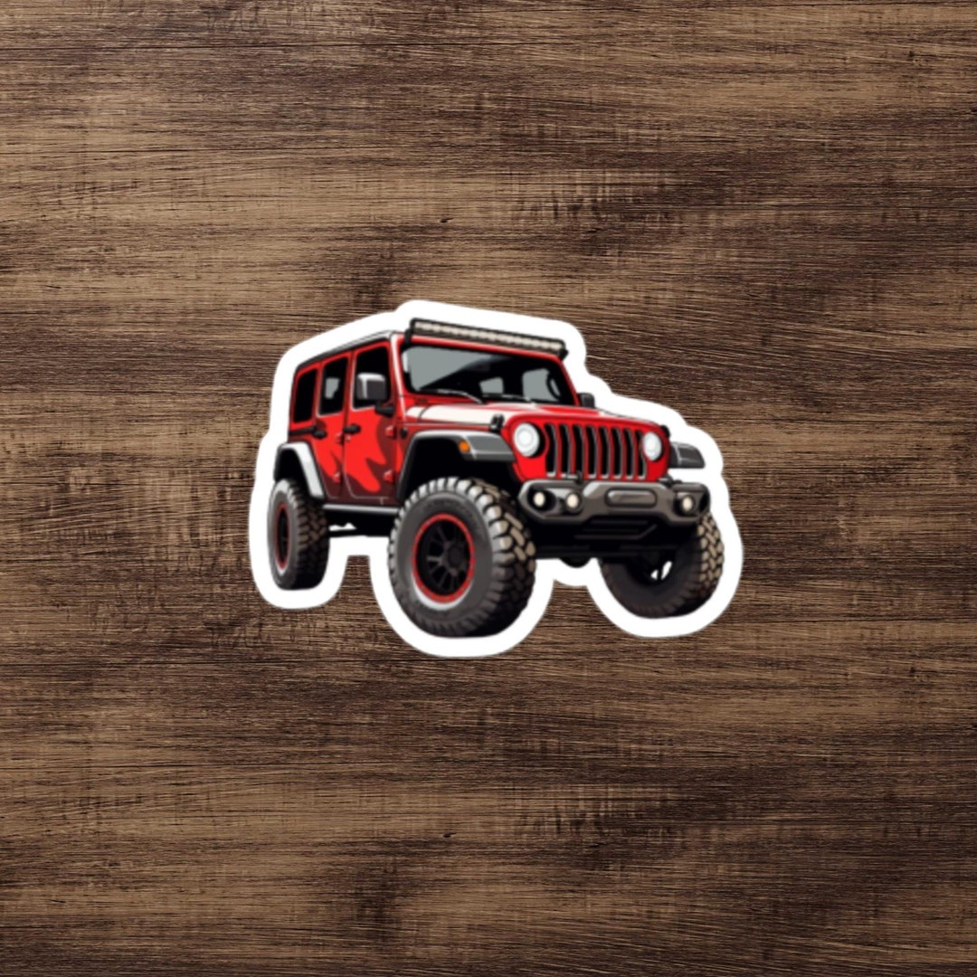 Jeep Wrangler Iconic Jeep Wrangler Sticker Red Water Etsy