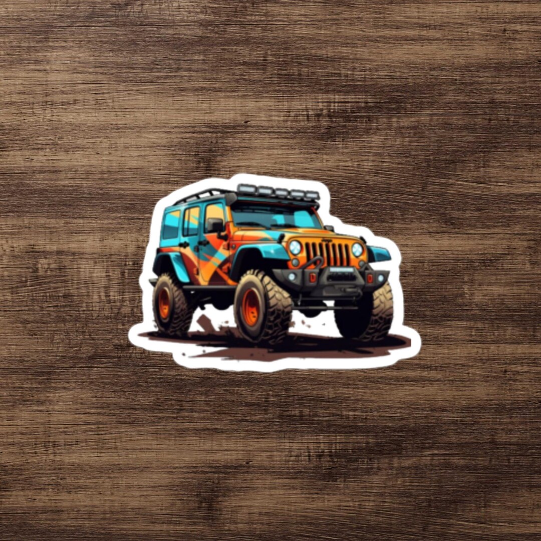 Jeep Wrangler Iconic Jeep Wrangler Sticker Multicolor Etsy