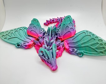 3D Printed Articulated Butterfly Dragon: Flexible Fidget Desk Toy