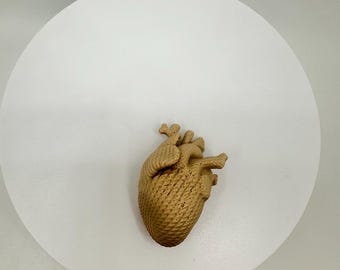 3D Printed Knitted Heart: Custom Keychain or Desk Decor