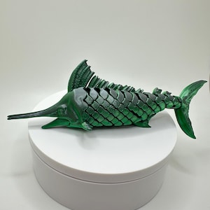 3D Printed Fish - Articulated Marlin Fish Fidget Toy & Desk Decor - Tropical Articulated Toys for Stress Relief
