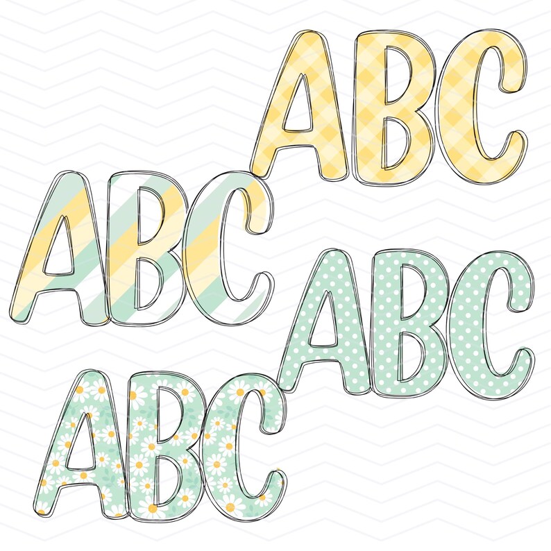 Spring Daisy Alphabet Letters PNG Bundle/alpha Png Designs/floral/alpha ...