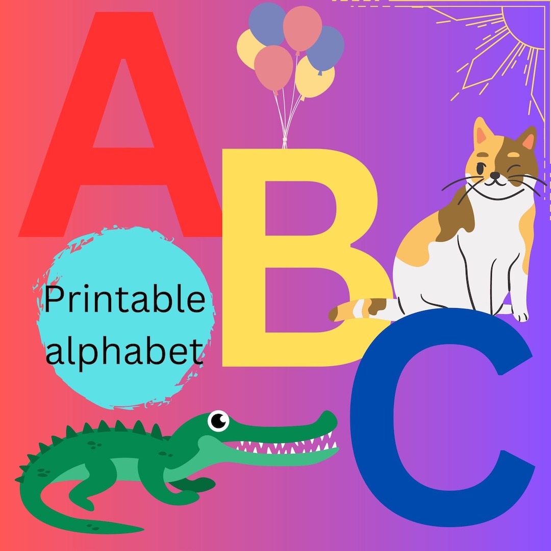 Alphabet Colouring in Sheets Etsy