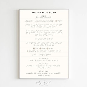 Adhkar and Dhikr After Every Salah Prayer | Islamic Art Prints ...