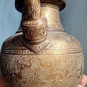 Rare old holy water pot brass weight 980 gram.
