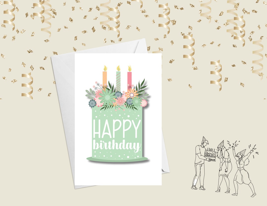 Printable Birthday Card Printable Card Blank Inside, Digital Birthday ...