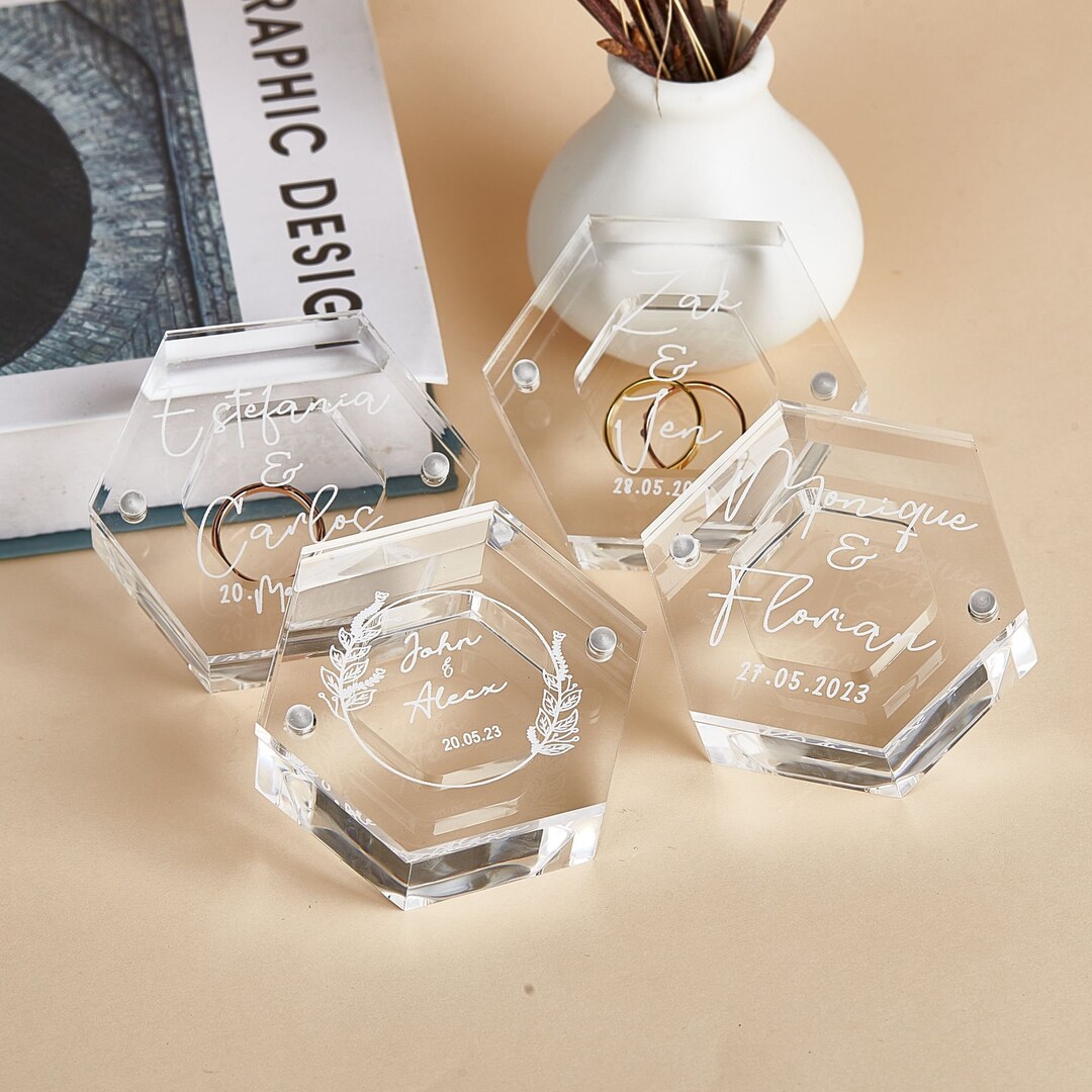 Acrylic Wedding Ring Box Custom Acrylic Ring Box Engraved Etsy