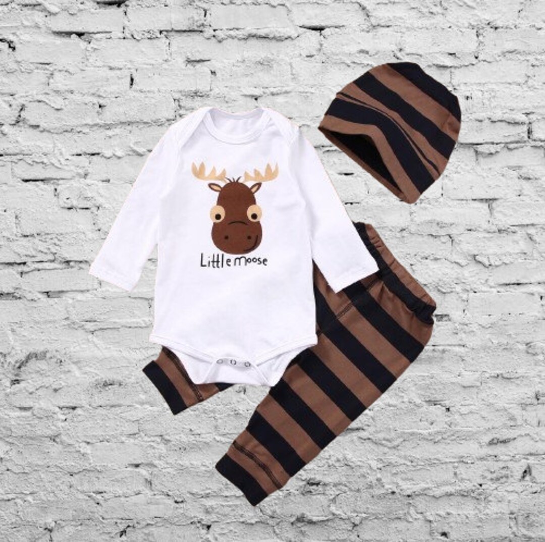 Baby Moose Outfit, Baby Animal Clothing, Baby Clothes, Toddler Romper ...