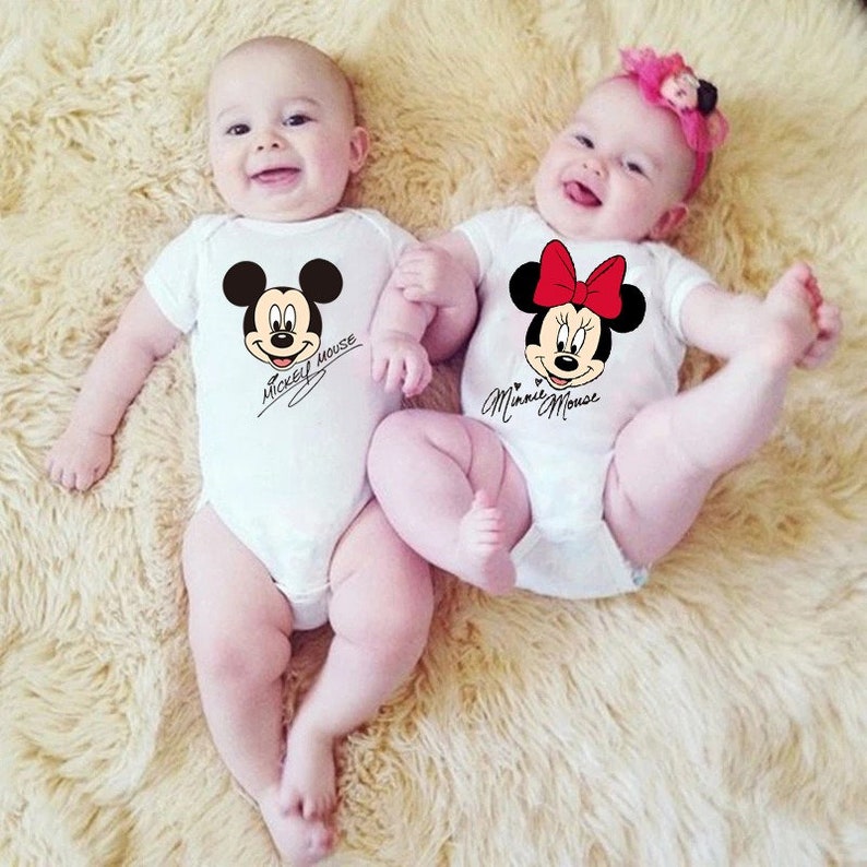 Mickey and Minnie Mouse Jumpers / Baby Boy Girl Soft 100 Cotton Romper