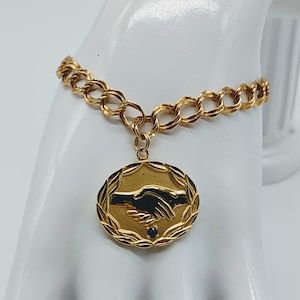 Vintage Avon 10k Gold Fill Saphir Bettelarmband
