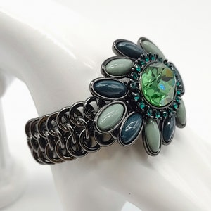 Vintage Lola and Grace Swarovski Crystal Flower Statement Bracelet
