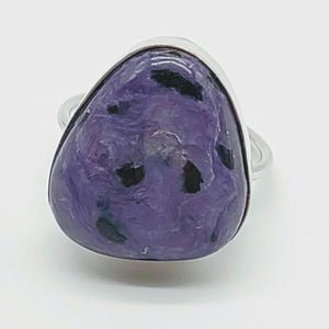 Vintage Sterling Silver Charoite Cocktail Ring