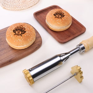 Custom Food Branding Iron, Personalized Burger Branding Iron, Personalized Brass Stamp, Burger Branding Stamp, Stamp For Steak, Gift For Dad