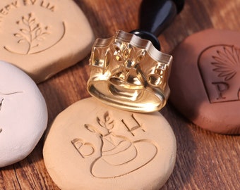 Custom Initial Clay Stamp, Custom Brass Stamp for Clay, Custom Pottery Stamp, Brass Mold For Ceramics,  Stamp for Soap, Father's Day gift