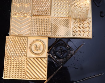 Custom Ice Cube Plate for Bar, Personalized Ice Tray, Brass Mold for Ice Cubes, Custom Initials Ice Stamp, Christmas Gift for Dad/Him