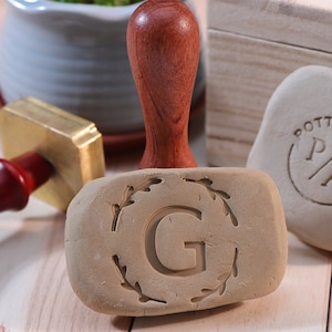 Tampon en céramique avec logo personnalisé, Tampon de poterie personnalisé, Tampon pour argile, Tampon pour savon, Tampon de signature, Cadeau pour potiers, Cadeau de fête des pères