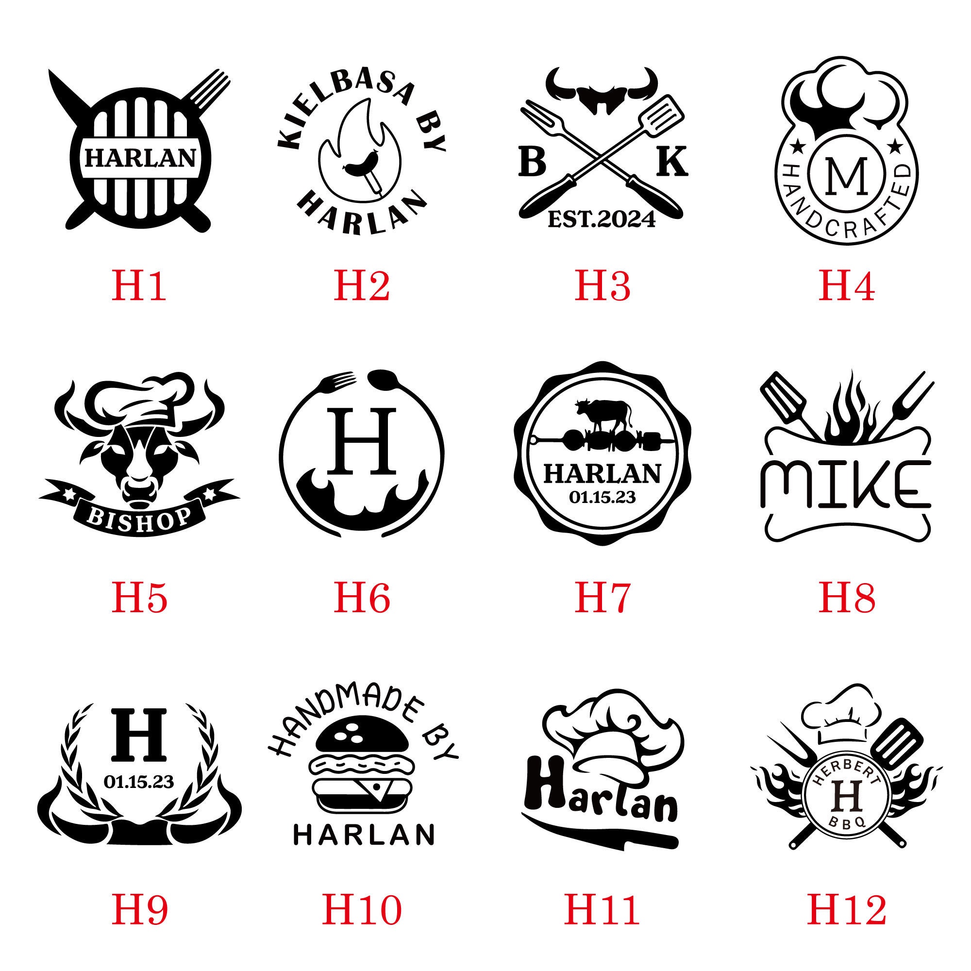 Burger Brandeisen Personalisiert | Elektrischer Lebensmittel-Stempel | Für Fleisch, Brot & Kuchen