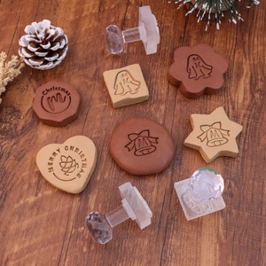 Sello de cerámica acrílica personalizado, sello de cerámica, sello para arcilla, sello de jabón acrílico hecho a mano, sello de arcilla polimérica, regalo de Navidad para él
