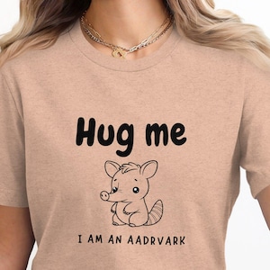 Frauen Loose Fit Rundhals Aardvark Shirt Niedliches Grafik-T-Shirt Stilvolles Casual Yoga Workout TShirt Top Trending Damen Gym Aardvark Tee
