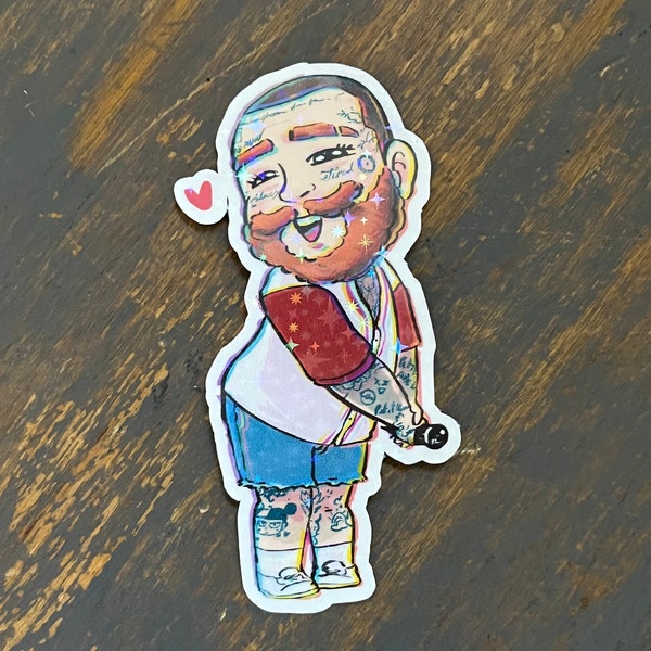 Holographic Post Malone Sticker