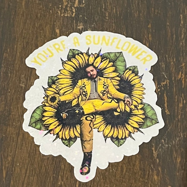 Post malone holographic sunflower sticker