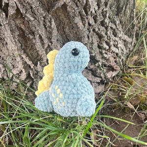 Small Crochet Amigurumi Dino Plush Soft and Cuddly Animal Toy Jurassic Dinosaur Plush Handmade Custom Colors Dinosaur Stuffed Animal Crochet