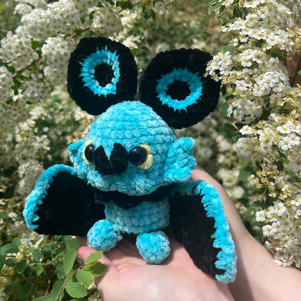 Crochet Amigurumi Pokemon Noibat Benutzerdefinierte Farben erhältlich Handgefertigte Tier häkeln Pokemon Spielzeug Weich und Kuschelige Pokemon Crochet