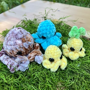 Crochet Amigurumi Octopus Custom Colors Available Handmade Crochet Octopus Soft Plush Stuffed Animal Sea Life Stuffed Animal Gift