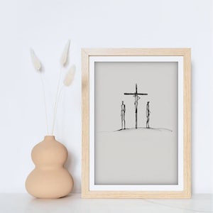 Jesus on Cross, Digital Print, You&#39;ll Be With Me in Paradise, Jesus Art, Crucifixion, Wall Art