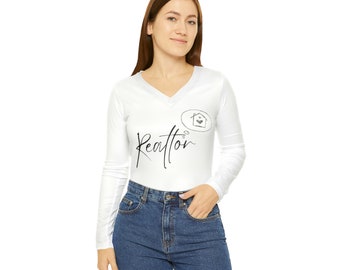 Women's Long Sleeve V-neck Shirt