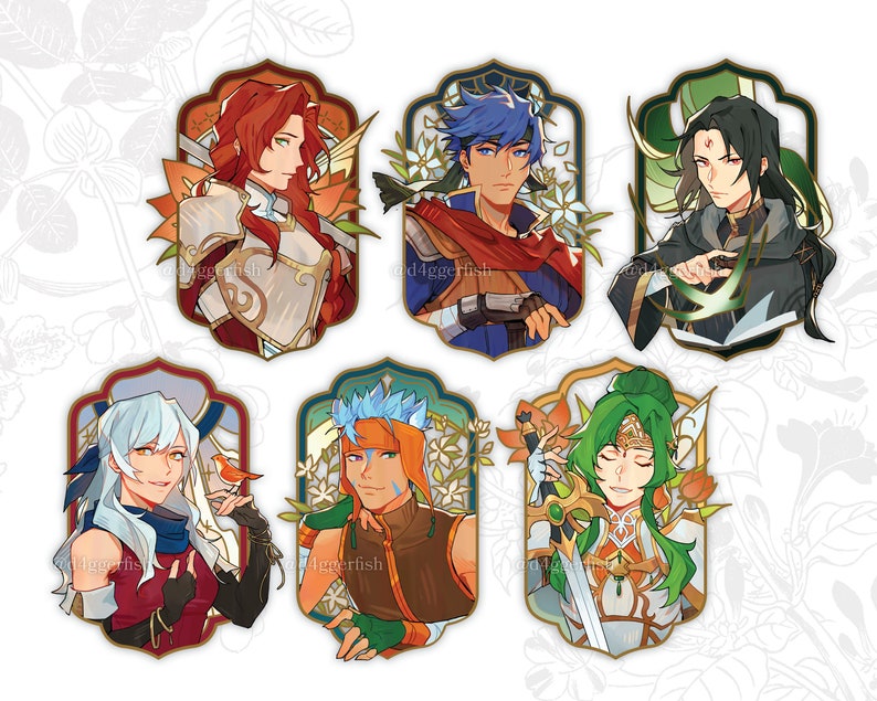 PRE-ORDER Tellius Fire Emblem Acrylic Portrait Charms image 1